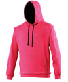 AWDis JH003 Varsity hoodie - Hot Pink/French Navy*
