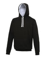 AWDis JH003 Varsity hoodie - Jet Black/Arctic White
