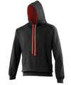AWDis JH003 Varsity hoodie - Jet Black/Fire Red*†△