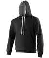 AWDis JH003 Varsity hoodie - Jet Black/Heather Grey †*
