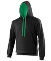 AWDis JH003 Varsity hoodie - Jet Black/Kelly Green*