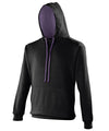 AWDis JH003 Varsity hoodie - Jet Black/Purple