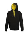 AWDis JH003 Varsity hoodie - Jet Black/Sun Yellow
