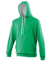 AWDis JH003 Varsity hoodie - Kelly Green/Arctic White