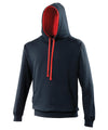 AWDis JH003 Varsity hoodie - New French Navy/Fire Red†*