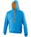 AWDis JH003 Varsity hoodie - Sapphire Blue/Orange Crush*