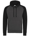 AWDis JH009 Baseball hoodie - Charcoal/Jet Black