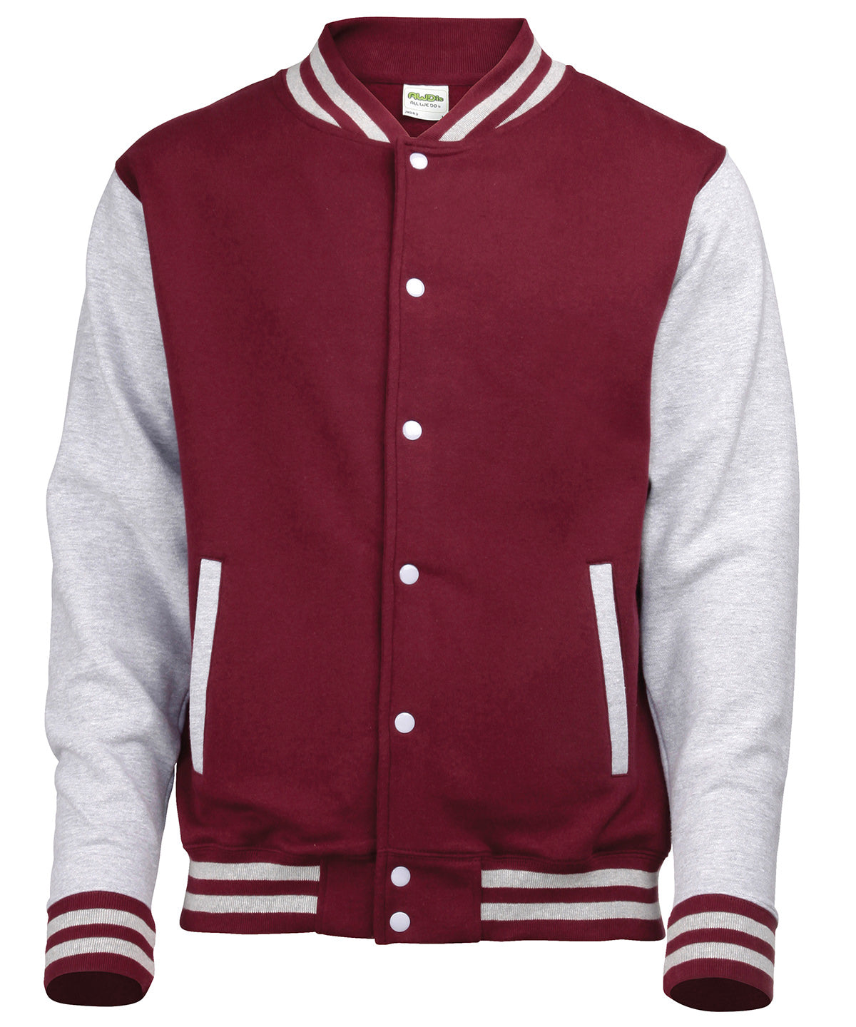 AWDis JH043 Varsity jacket - Burgundy/Heather Grey*