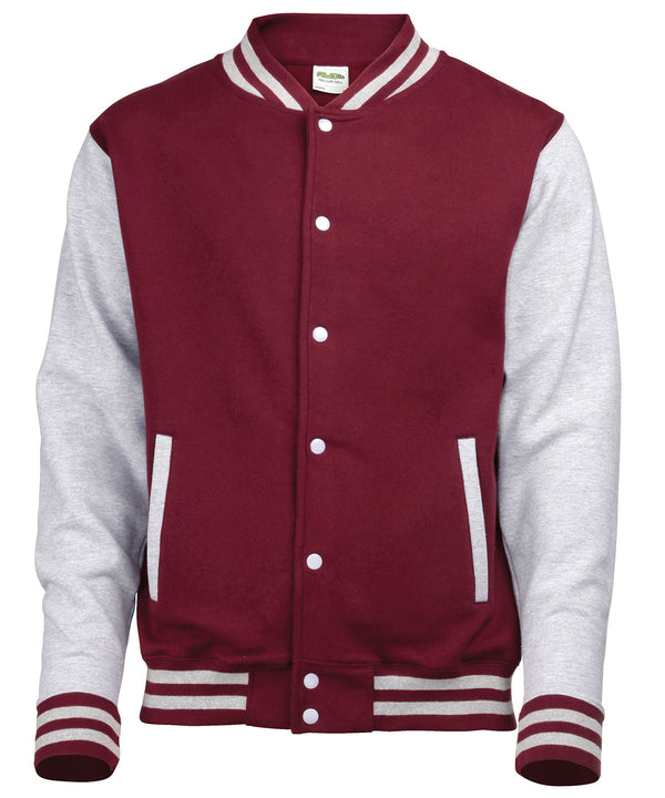 AWDis JH043 Varsity jacket - Burgundy/Heather Grey*