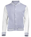 AWDis JH043 Varsity jacket - Heather Grey/White