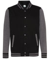 AWDis JH043 Varsity jacket - Jet Black/Charcoal