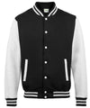 AWDis JH043 Varsity jacket - Jet Black/Heather Grey