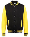 AWDis JH043 Varsity jacket - Jet Black/Sun Yellow*