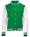 AWDis JH043 Varsity jacket - Kelly Green/White