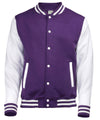 AWDis JH043 Varsity jacket - Purple/White
