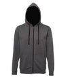 AWDis JH053 Varsity zoodie - Charcoal/Jet Black