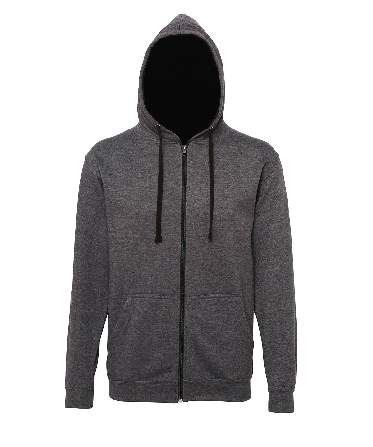 AWDis JH053 Varsity zoodie - Charcoal/Jet Black