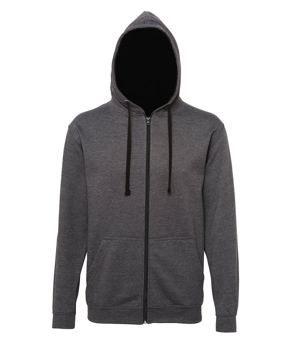 AWDis JH053 Varsity zoodie - Charcoal/Jet Black