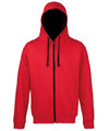 AWDis JH053 Varsity zoodie - Fire Red/Jet Black
