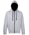 AWDis JH053 Varsity zoodie - Heather Grey/French Navy
