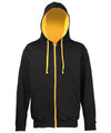 AWDis JH053 Varsity zoodie - Jet Black/Gold