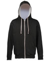 AWDis JH053 Varsity zoodie - Jet Black/Heather Grey