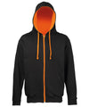 AWDis JH053 Varsity zoodie - Jet Black/Orange Crush