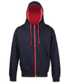 AWDis JH053 Varsity zoodie - New French Navy/Fire Red
