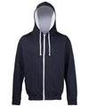 AWDis JH053 Varsity zoodie - New French Navy/Heather Grey