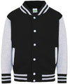 AWDis JH43J Kids varsity jacket - Jet Black/Heather Grey