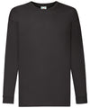 Fruit of the Loom SS007 Kids long sleeve valueweight T — Black