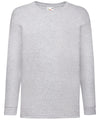 Fruit of the Loom SS007 Kids long sleeve valueweight T — Heather Grey