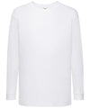 Fruit of the Loom SS007 Kids long sleeve valueweight T — White