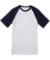 Fruit of the Loom SS026 Short sleeve baseball T — Heather Grey/Deep Navy