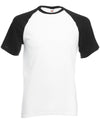 Fruit of the Loom SS026 Short sleeve baseball T — White/Black