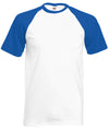 Fruit of the Loom SS026 Short sleeve baseball T — White/Royal Blue