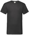 Fruit of the Loom SS034 Valueweight v-neck T — Black
