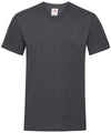 Fruit of the Loom SS034 Valueweight v-neck T — Dark Heather Grey