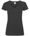 Fruit of the Loom SS047 Women's valueweight v-neck T — Black