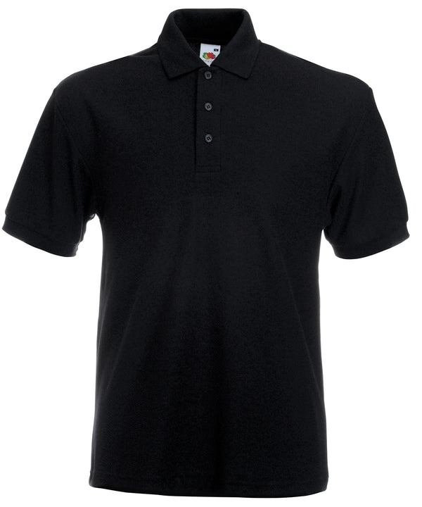 Fruit of the Loom SS204 Heavyweight 65/35 polo — Black