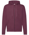 Fruit of the Loom SS222 Classic 80/20 hooded sweatshirt jacket — Burgundy