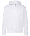 Fruit of the Loom SS222 Classic 80/20 hooded sweatshirt jacket — White