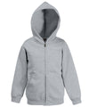 Fruit of the Loom SS225 Kids classic hooded sweatshirt jacket — Heather Grey