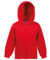 Fruit of the Loom SS225 Kids classic hooded sweatshirt jacket — Red