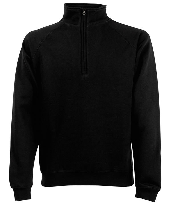 Fruit of the Loom SS230 Classic 80/20 zip neck sweatshirt — Black