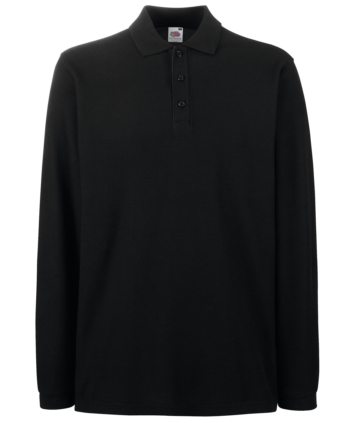 Fruit of the Loom SS258 Premium long sleeve polo — Black