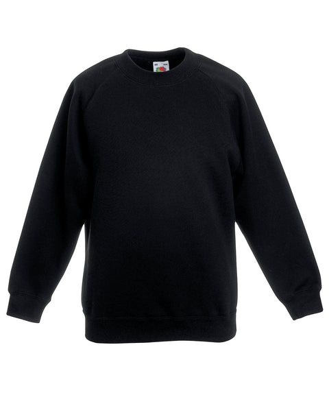 Fruit of the Loom SS271 Kids classic raglan sweatshirt — Black