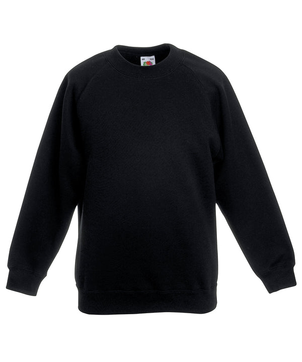 Fruit of the Loom SS271 Kids classic raglan sweatshirt — Black