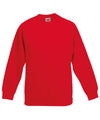 Fruit of the Loom SS271 Kids classic raglan sweatshirt — Red