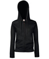Fruit of the Loom SS312 Women's premium 70/30 hooded sweatshirt jacket — Black